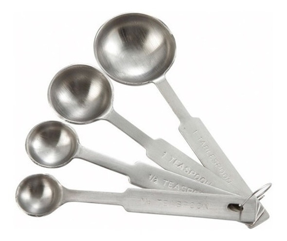 Juego Cucharas De Medida Acero Inoxidable Repostería Cocina 0