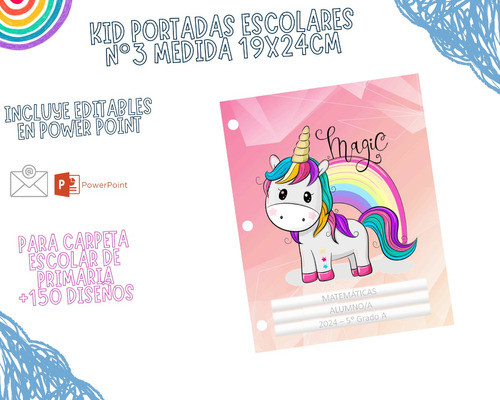 Kit Imprimible Digital: Carátulas Editable Ppt Escolares N°3 1