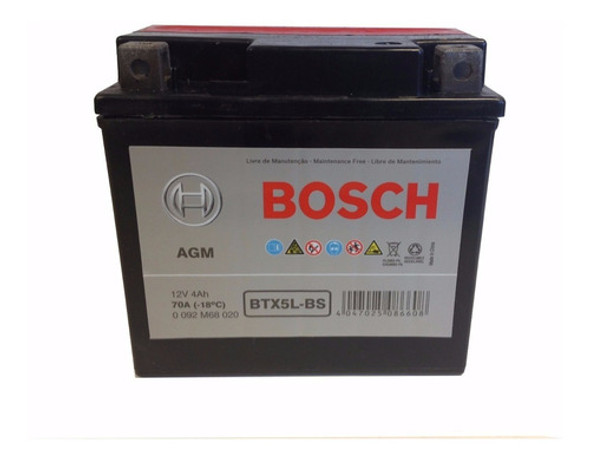 Bateria Ytx5l-bs Ytz6v Bosch Gel Honda Invicta 150 Wagner! 1