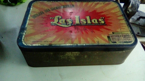 Antigua Lata De Dulce Las Islas Año 1938 De Colección 0