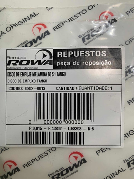 Disco De Empuje Melamina 80 Sh Repuesto Rowa Linea Max 1