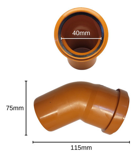 Codo 40 A 45 M H Desague Con Oring Ips 1