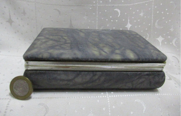 Alhajero Caja Alabastro Italiano Metal Plateado Y Dorado 0