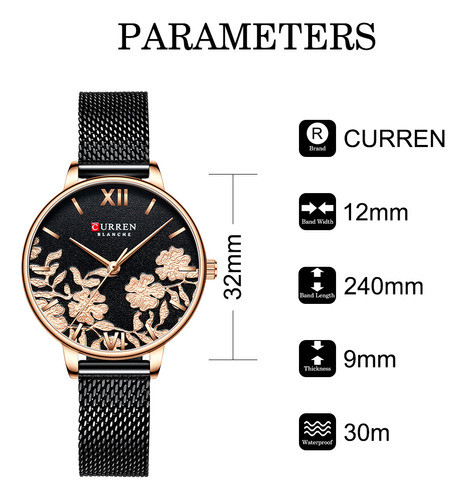 Relógio Feminino Watch Quartz Women For Band Curren Imitatio 1