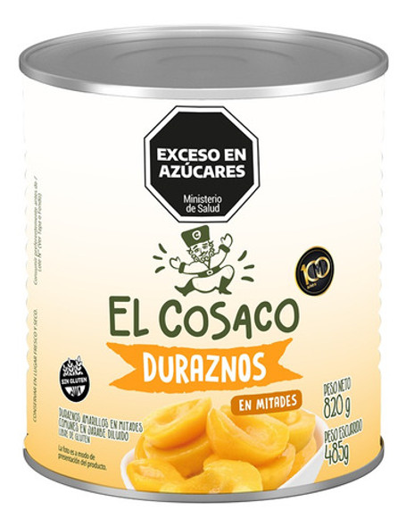 Duraznos En Mitades El Cosaco Sin Tacc Lata - 820 Grs 0
