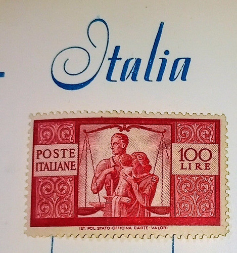 Estampilla Italia Yt. 503 - 100 Liras  1945 Familia/justicia 0