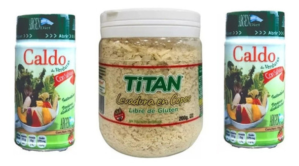 Levadura Titan Nutricional 200g + 2 Potes Caldo De Verduera 0