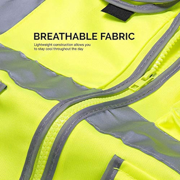 Neiko 7 Bolsillo Chaleco De Seguridad Color Amarillo Neón 1 Neiko 7 Bolsillo Chaleco De Seguridad Color Amarillo Neón 1