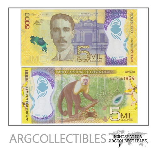 Costa Rica Billete 5000 Colones Polimero 2018 P-new Unc 0
