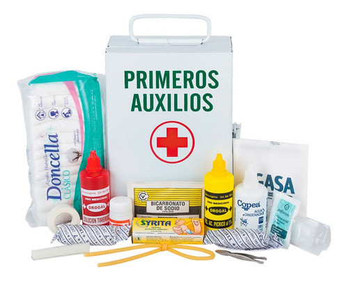 Botiquín Primeros Auxilios De Metal Eversafe 32 Elementos Ca 0