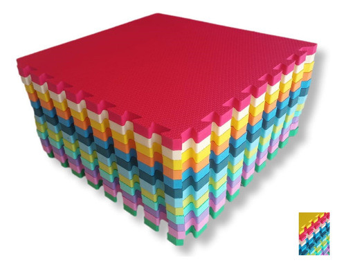 Kit 10 Tatames Tapetes Eva 50x50x1cm 10mm Infantil Bebe 1