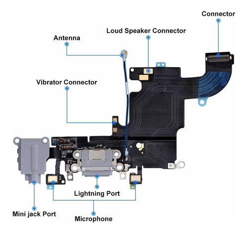 Puerto De Carga Para iPhone 6s 4.7 Pulgadas Space Grey Incl 1