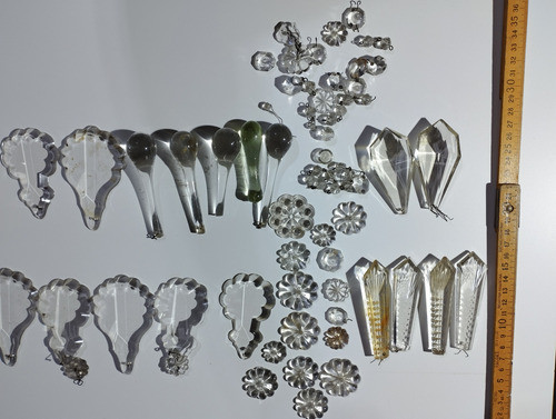 Lote De Mas De 40  Caireles De Cristal Antiguo 1