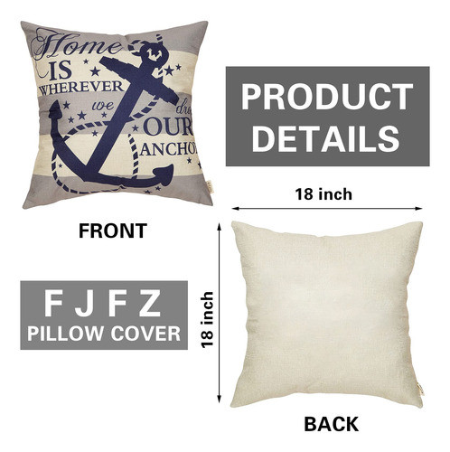 Fjfz Casa De Campo Nautica Funda De Almohada Decorativa Hog 1