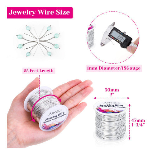 Alambre De Cobre 1mm #18 Para Joyeria 17m Plateado 1
