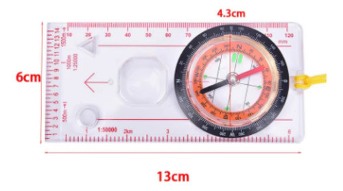 Brujula Cartografica Mapas Waterdog Con Lupa Y Regla Dc45-5c 1