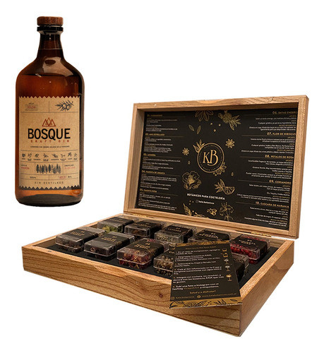 Combo Regalo Caja Mixologia Kaia X10 + Gin Bosque Nativo 0