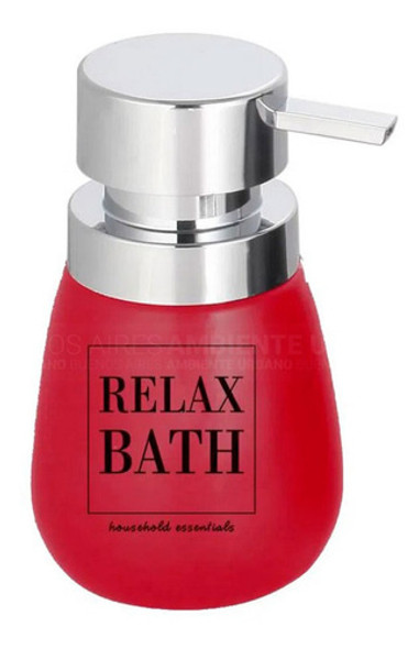 Dispenser Jabon Liquido Baño Mesada Cerámica Decorativo Rojo 0