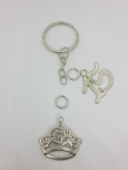 30 Llaveros+dije Corona+ Número 15 Metal P/armar 0