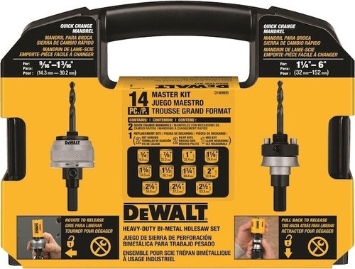 Juego Sierra Copa Bimetalica 14pz Con Maletin Dewalt D180005 1