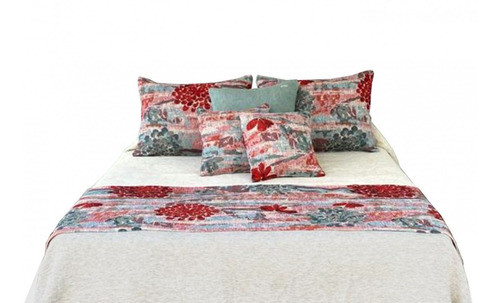 Pie De Cama De Chenille 1,80m X 0,60 Hortensias Tango 0