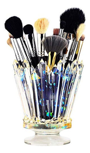 Soporte Para Brochas De Maquillaje De Cristal De Amatista, G 0