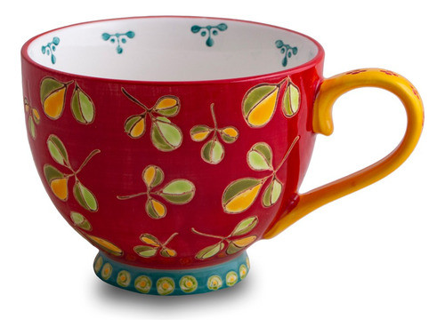 Taza De Ceramica Pintada A Mano Modelo Bety - Claudia Adorno 0