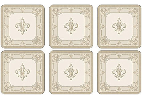 Pimpernel 2010268390 Fdcfleur De Lys Taupegold Coasters Conj 0