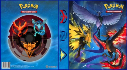 Album Pokémon Para Cards Tipo Fichário - Aves Lendárias 1