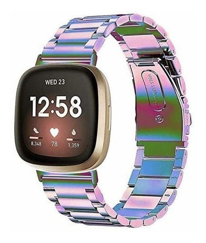 Malla Colorida Acero Para Reloj Fitbit Versa 3/fitbit Sense 0