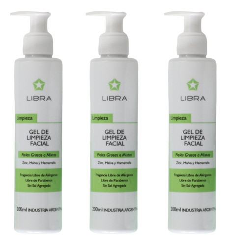Gel De Limpieza Facial Piel Grasa O Mixta 200 Ml Libra X3 0