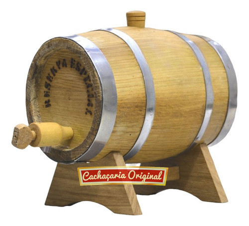 Barril Carote Pipa Madeira Cachaça Cerejeira 1 Litro Rústico 1