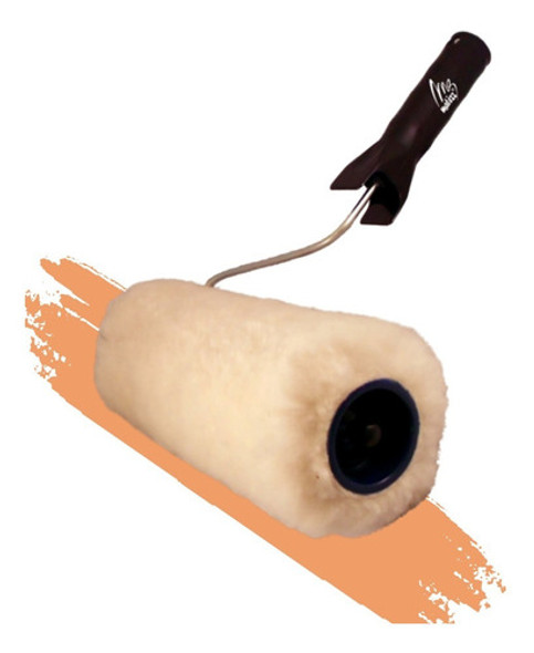 Rodillo Cuero Lanar 100% Lana Pelo Largo 17cm X50mm X2 Unid 1