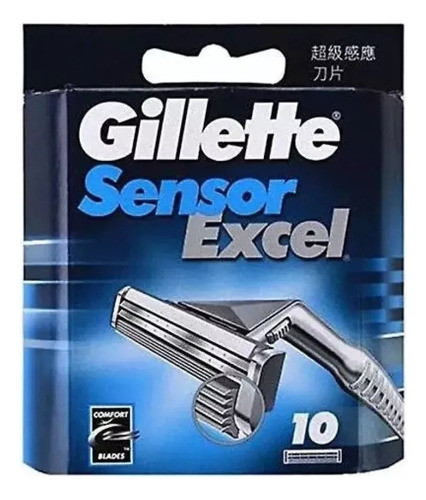 Lâminas Para Barbear Gillette Sensor Excel - Pacote De 10 0