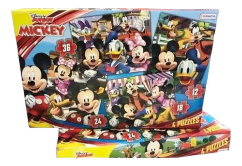 Puzzle Rompecabeza 4 En 1 Mickey Disney Jr Tapimovil 0