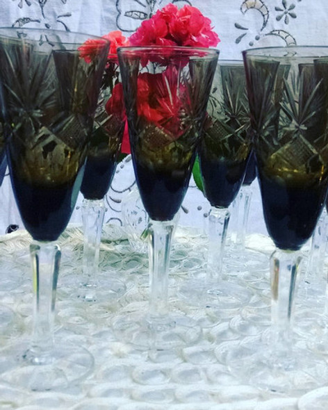 Copas En Cristal Tallado Negro. (no Envío) 1