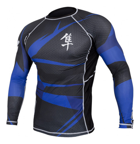 Lycra Hayabusa Metaru 47 Manga Larga Negro/azul-talle S 0