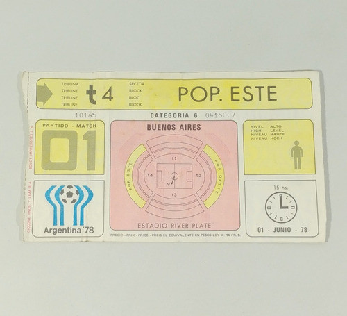 Entrada Mundial 1978 Partido 01 Alemania Vs. Polonia 0