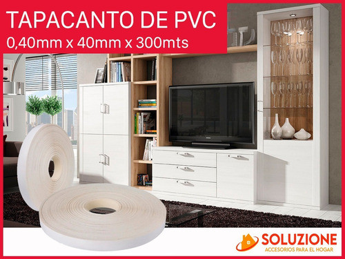 Tapacanto De Pvc Filo Blanco 40mm X 300mt Tece 1