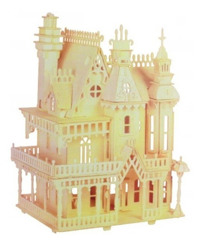 Castillo Puzzle 3d En Madera Adorno En Caja 0