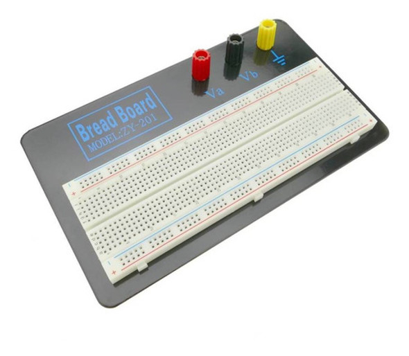 Protoboard De 830 Furos Com Base De Metal Zy-201 0
