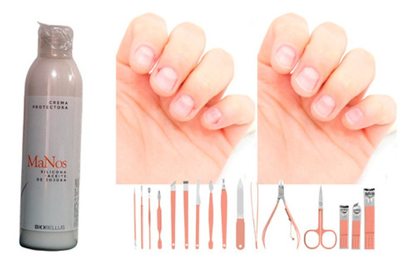 Kit Manicura 16 Piezas + Crema Manos Delicadas Tersas Sanas 0