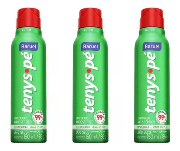 Baruel Tenys Pé Canforado Jato Seco 150ml (kit C/03) 0