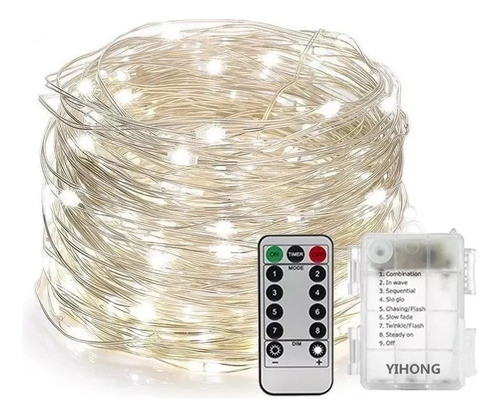 Guirnalda Rgb 10 Mts Led Solo Pila Control Remoto 1