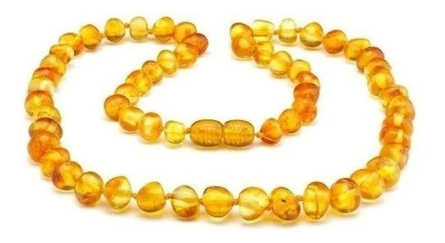 Colar De Âmbar Para Adulto Barroco Mel Polido 55cm 0