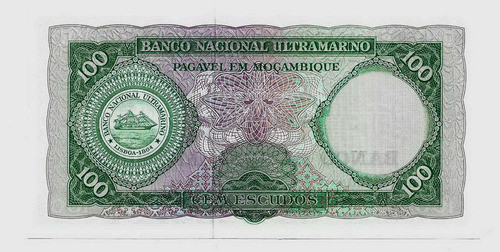 Fk Billete Mozambique 100 Escudos 1961 P-117 Sin Circular. 1
