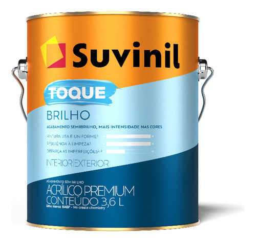 Tinta 3,6 Toque Brilho Semi Brilho Suvinil - Crômio 0