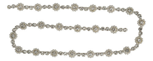 Corrente De Strass Sew On Flower Crystal, Pérola De 1 Jarda, 0