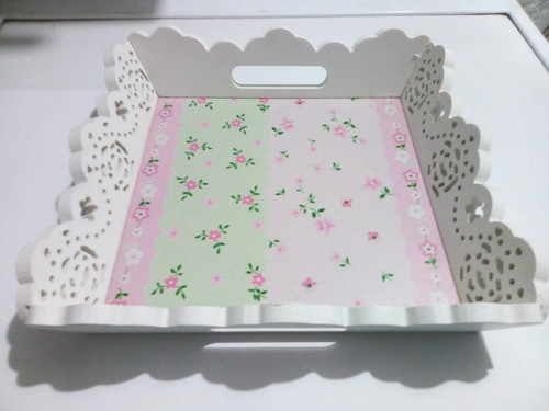 Bandejas De Madera Calada -  - Shabby Chic - Deco Mesa 1