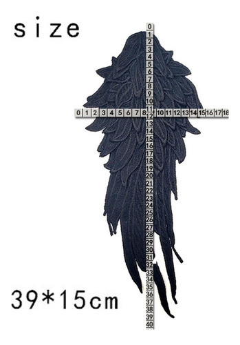 2x Apliques De Asas De Anjo Bordados Apliques Decote Preto 1